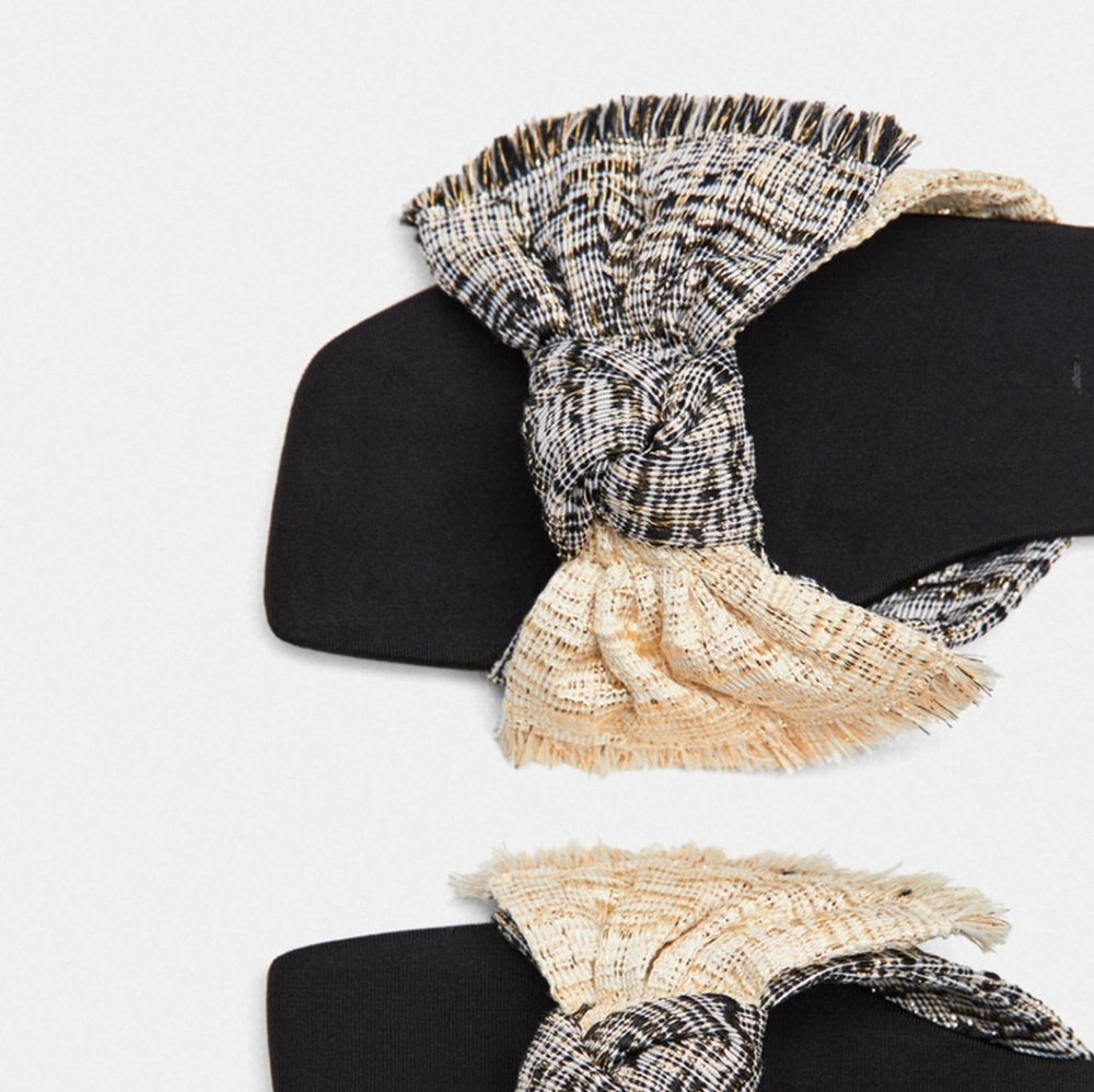 ZARA FABRIC BOW SLIDES - Picture 5 of 7